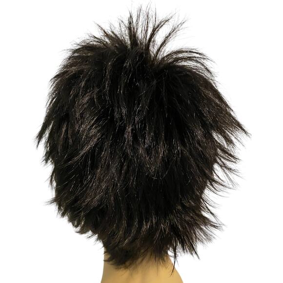 Spikey Razor Layered Wig Synthetic Jet Black Women Teens One Size NWT - Picture 8 of 14
